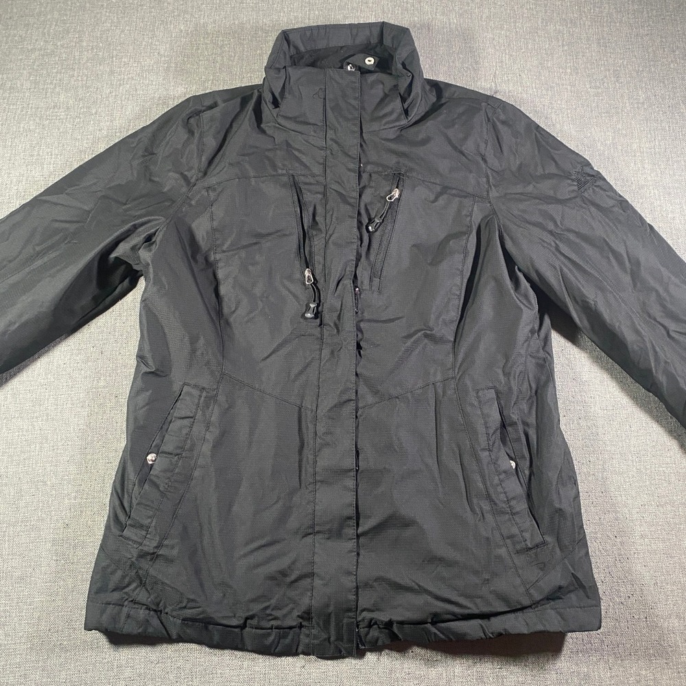 ZeroXposur Black Rain Jacket Women's M/M Medium Full‎ Zip Lightweight Coat